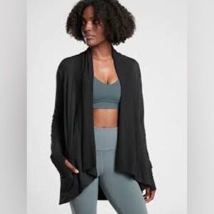 Athleta Pranayama Wrap Jacket, Black Size Medium